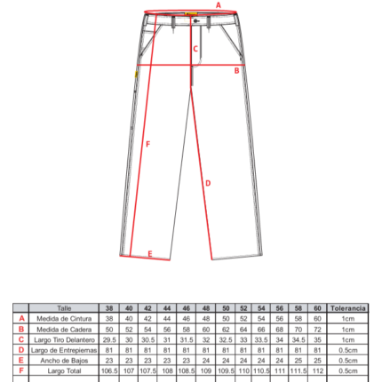 Pantalón de Trabajo Pampero de Gabardina Liso Beige - Imagen 5