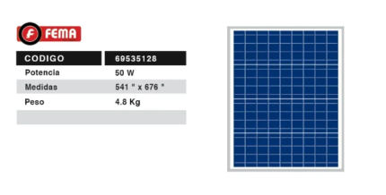 Panel solar FEMA fotovoltaico de 50W